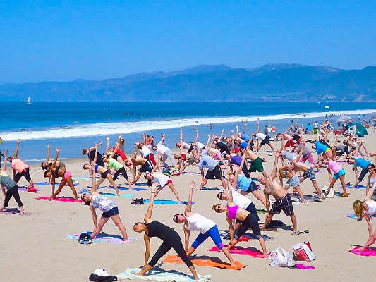 Photo courtesy of Beach Yoga with Brad and Friends, Facebook
